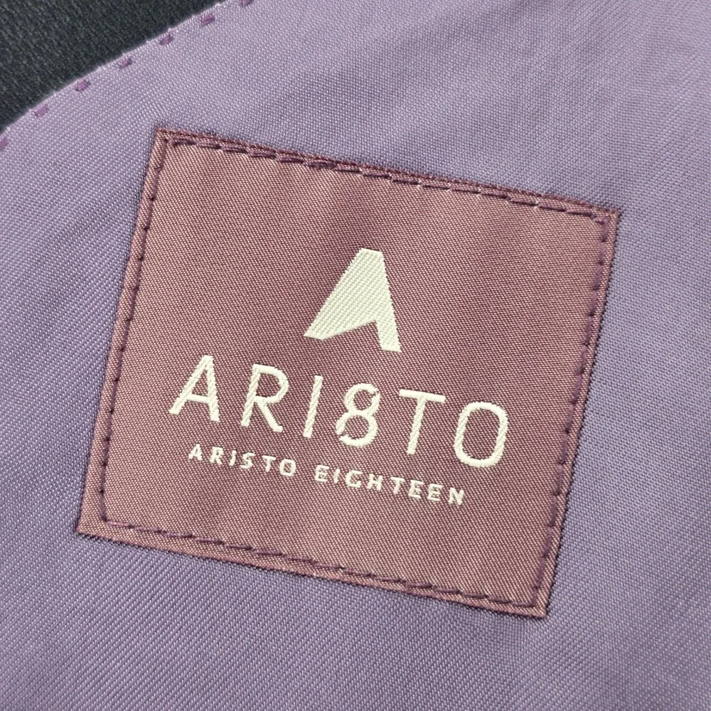 Aristo Eighteen Arlington Mens 44L Navy Blue 100% Wool 2 Button Blazer Jacket
